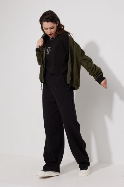 Футболка укороченная с минималистичной печатью MG Wear 2195 черный - фото 6