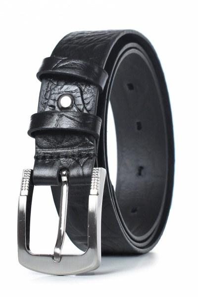 Черный ремень из натуральной кожи с тиснением Galanteya 41522.23с510к45 1р черный - фото 2