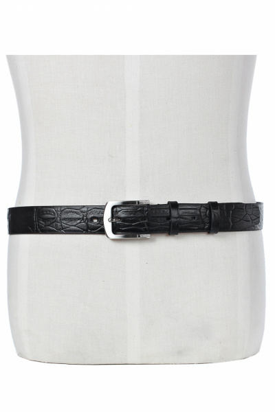 Черный ремень из натуральной кожи с тиснением Galanteya 41522.23с510к45 1р черный - фото 5