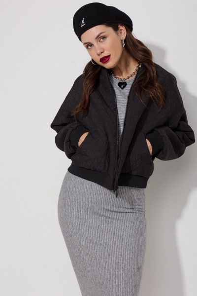 Юбка прямая из вискозы с разрезом сбоку MG Wear 3102 серый - фото 3