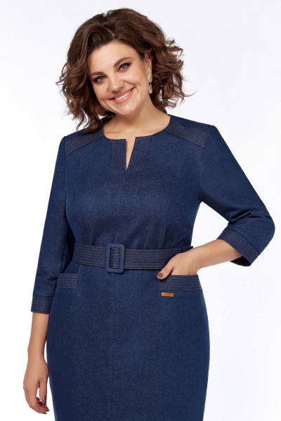 Джинсовое платье casual с карманами и разрезом БагираАнТа 974 - фото 2