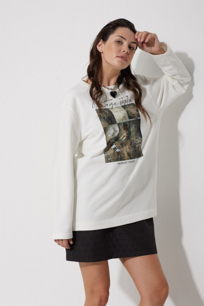 Юбка трапеция без подклада из текстиля MG Wear 3105 черный - фото 4