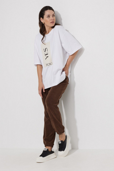 Джоггеры свободного силуэта из трикотажа с фигурными карманами MG Wear 4127 коричневый - фото 7