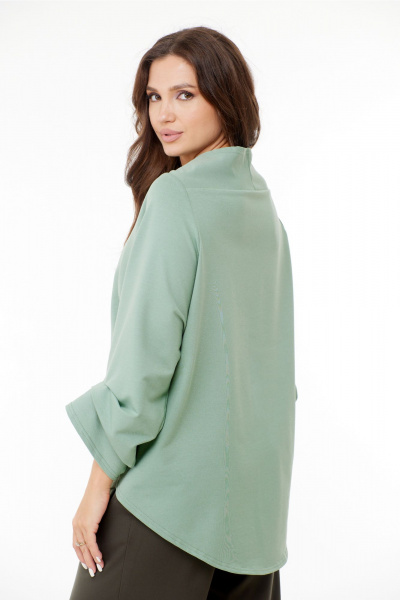 Блуза прямого покроя с запахом из хлопка Anastasia 1141 мята - фото 6