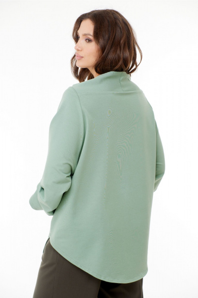 Блуза прямого покроя с запахом из хлопка Anastasia 1141 мята - фото 5