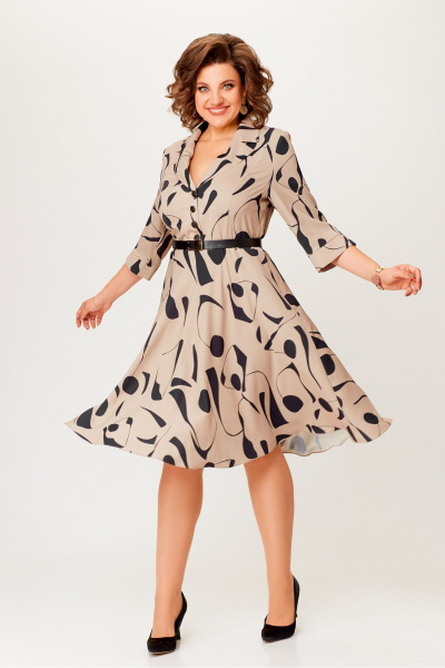 Платье из вискозы с полуприлегающим лифом и поясом Swallow 769 - фото 5
