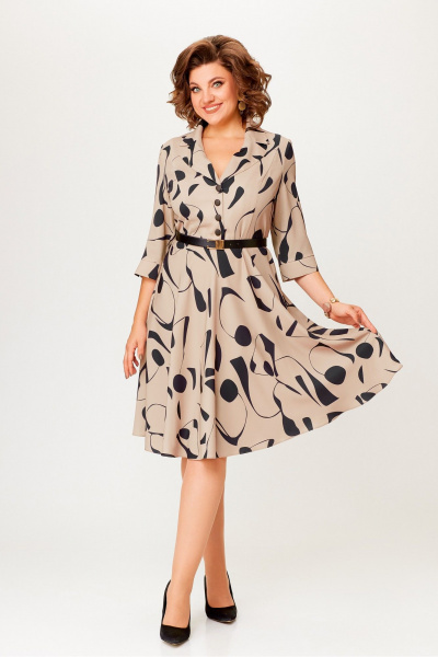 Платье из вискозы с полуприлегающим лифом и поясом Swallow 769 - фото 4