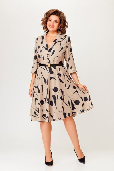 Платье из вискозы с полуприлегающим лифом и поясом Swallow 769 - фото 3