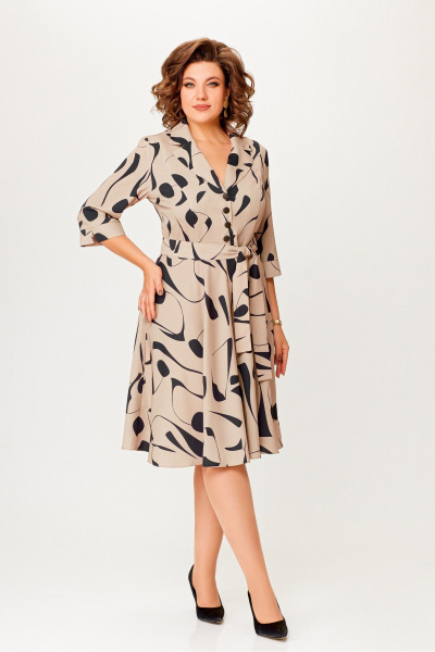Платье из вискозы с полуприлегающим лифом и поясом Swallow 769 - фото 2