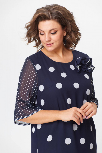 Нарядное платье свободного силуэта из текстиля и шифона Solomeya Lux 677_2 - фото 9