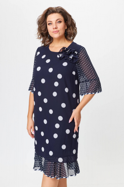 Нарядное платье свободного силуэта из текстиля и шифона Solomeya Lux 677_2 - фото 8