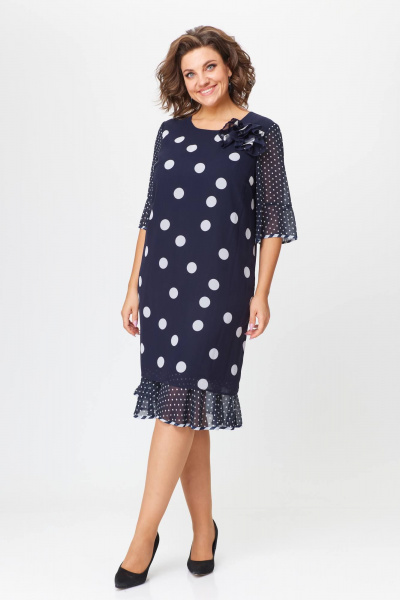 Нарядное платье свободного силуэта из текстиля и шифона Solomeya Lux 677_2 - фото 7