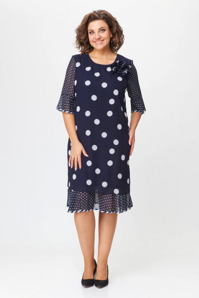 Нарядное платье свободного силуэта из текстиля и шифона Solomeya Lux 677_2 - фото 6