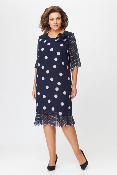 Нарядное платье свободного силуэта из текстиля и шифона Solomeya Lux 677_2 - фото 5