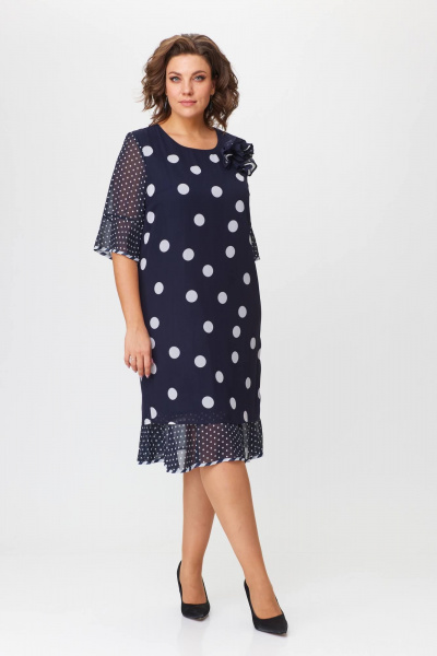 Нарядное платье свободного силуэта из текстиля и шифона Solomeya Lux 677_2 - фото 4