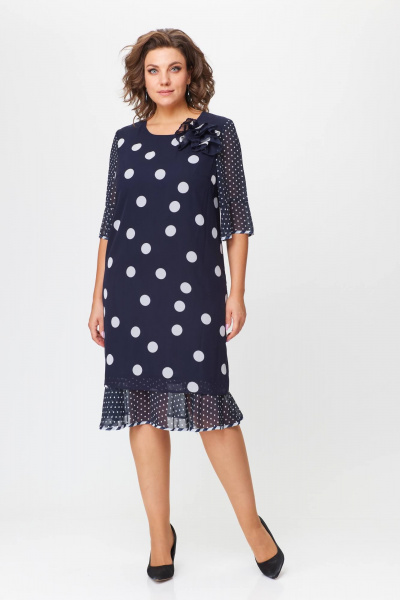 Нарядное платье свободного силуэта из текстиля и шифона Solomeya Lux 677_2 - фото 3