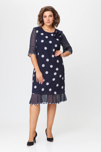 Нарядное платье свободного силуэта из текстиля и шифона Solomeya Lux 677_2 - фото 1