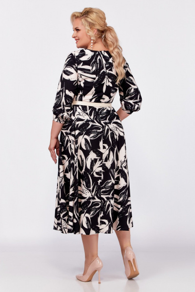 Демисезонное платье из вискозы с рельефами и юбкой-клёш Swallow 778 - фото 5