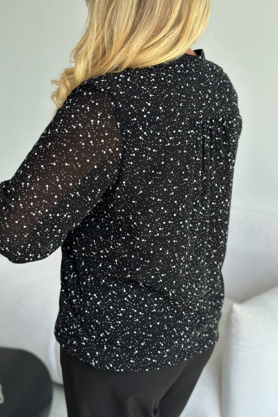 Блуза свободная с рюшами из шифона и базы для офиса LindaLux 812 созвездие - фото 9