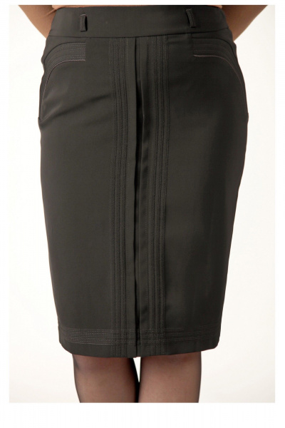 Юбка из текстиля с классическим кроем и потайной застёжкой Klever 404 черный - фото 2