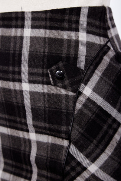 Мультиколор и черная юбка из текстиля с шлицей Klever 400 клетка - фото 4