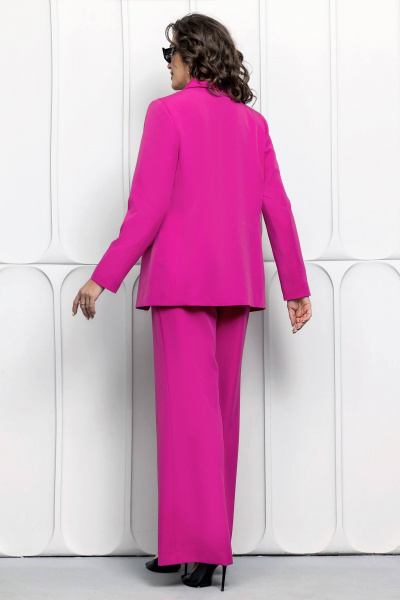 Брючный костюм с широкими брюками и приталенным пиджаком Gold Style 2610 темно-розовый - фото 3