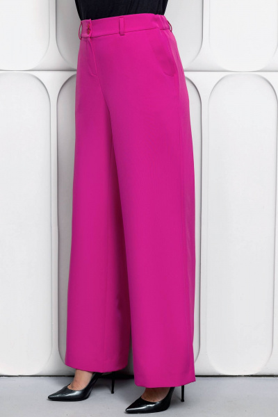 Брючный костюм с широкими брюками и приталенным пиджаком Gold Style 2610 темно-розовый - фото 5