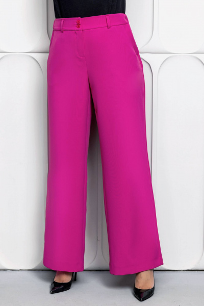 Брючный костюм с широкими брюками и приталенным пиджаком Gold Style 2610 темно-розовый - фото 4