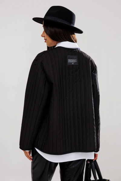 Жакет свободного силуэта в стиле oversize из текстиля Ларс Стиль 967 черный - фото 2