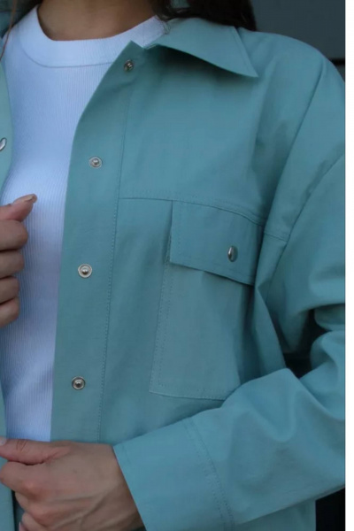 Рубашка оверсайз с длинным рукавом и накладными карманами Legend Style B-011 бриз - фото 6