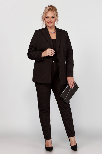 Классический костюм из полосчатого текстиля с брюками и жакетом Algranda А4020 - фото 2