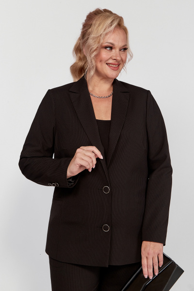 Классический костюм из полосчатого текстиля с брюками и жакетом Algranda А4020 - фото 5