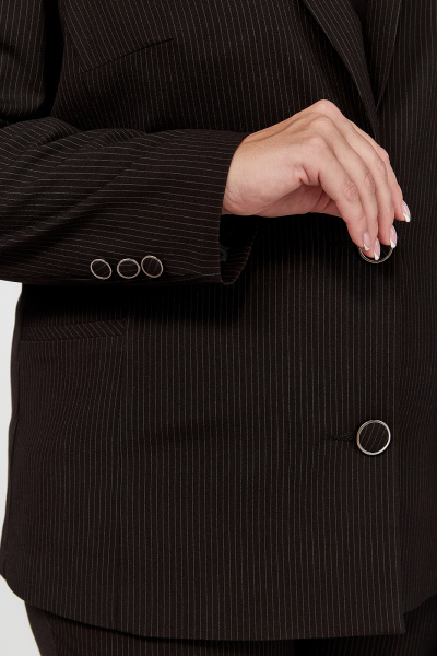 Классический костюм из полосчатого текстиля с брюками и жакетом Algranda А4020 - фото 8