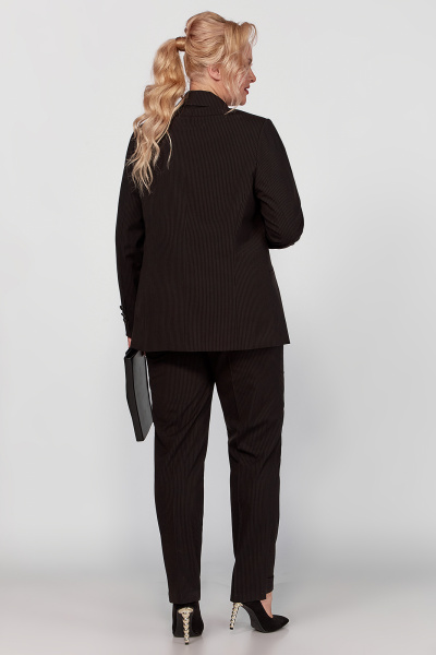 Классический костюм из полосчатого текстиля с брюками и жакетом Algranda А4020 - фото 9