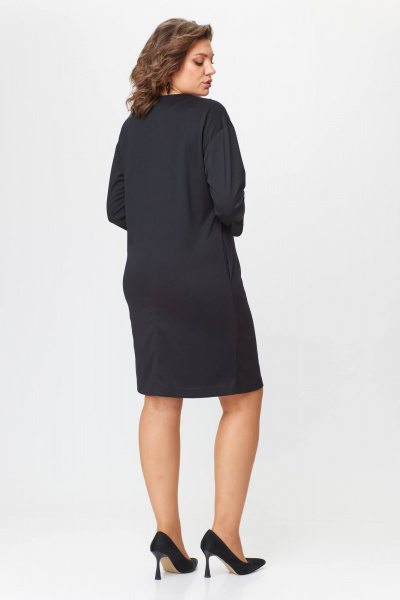 Платье из трикотажа с рукавом 3/4, кружево, краткое Solomeya Lux 202 черный - фото 8