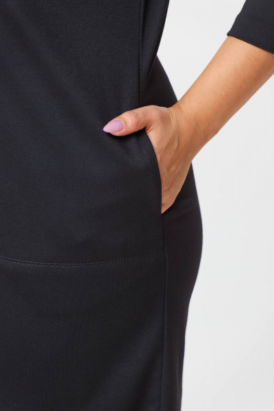 Платье из трикотажа с рукавом 3/4, кружево, краткое Solomeya Lux 202 черный - фото 3