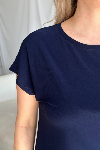 Майка из трикотажа с полуприлегающим силуэтом LindaLux 1-194 топ_синий - фото 2