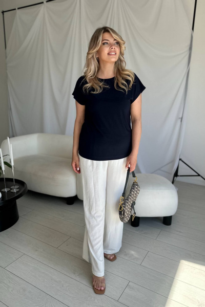 Майка из трикотажа с полуприлегающим силуэтом LindaLux 1-194 топ_синий - фото 7