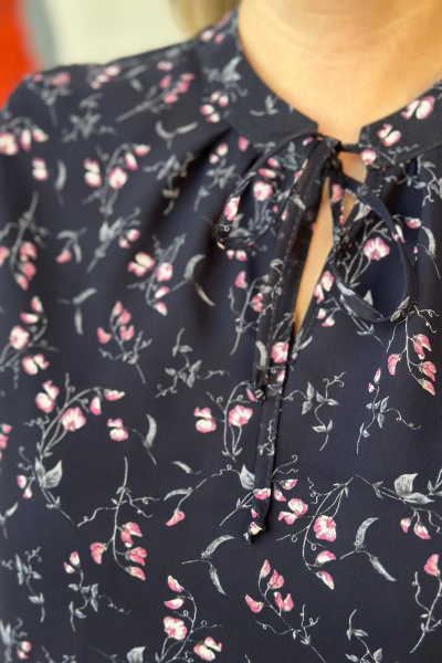 Летняя шифоновая блузка blue с коротким рукавом LindaLux 812/1 барбарис - фото 4