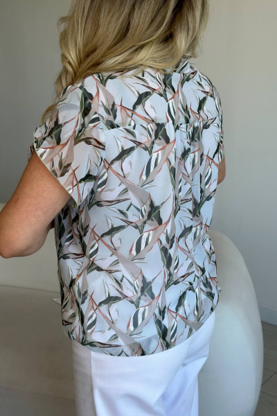 Мультиколор шифоновая блузка с коротким рукавом LindaLux 812/1 ласточка - фото 6