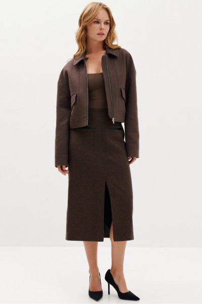 Жакет короткий из драп с застежкой на молнию C. of PAPAYA NEW Р1615 - фото 2