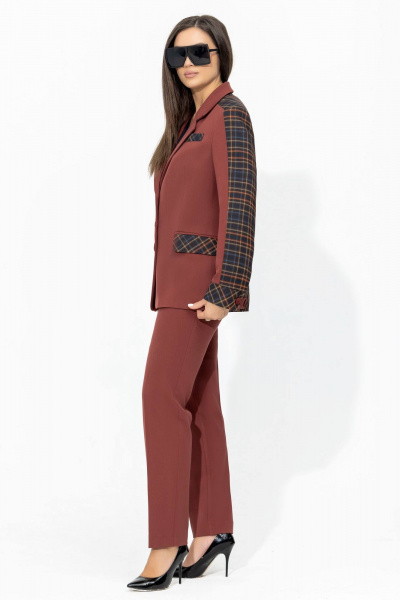 Костюм женский брючный деловой из текстиля plus size Gold Style 2665 - фото 10
