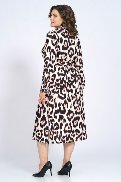 Платье приталенное с разрезом и поясом из текстиля Alani Collection 2195 - фото 13