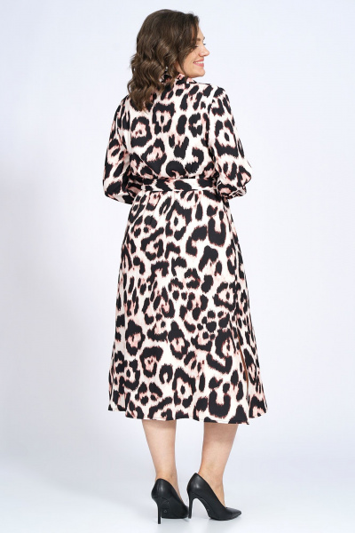 Платье приталенное с разрезом и поясом из текстиля Alani Collection 2195 - фото 12