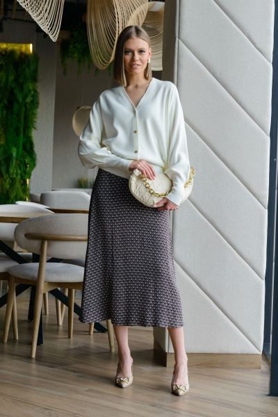 Демисезонная юбка расклешенного силуэта с поясом Noche mio 2.004 - фото 1