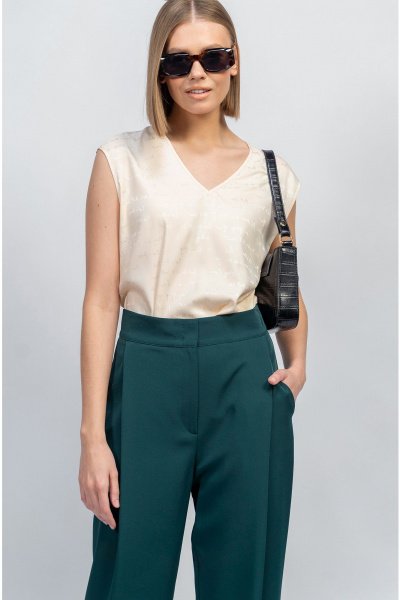 Блуза бежевый с оригинальным принтом для демисаона Noche mio 6.006 BRINCLI - фото 1