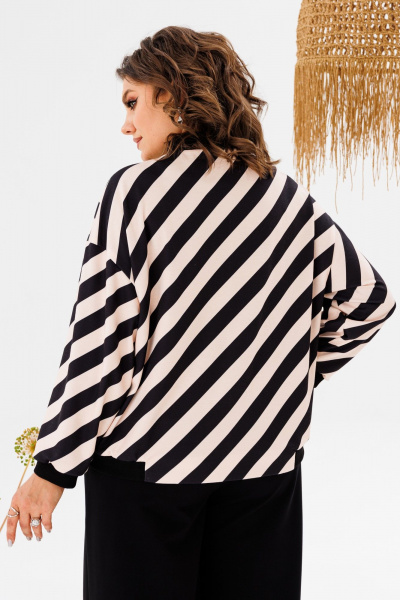 Костюм бежевый женский с жакетом и брюками Romanovich Style 2-2718 чёрный/беж - фото 9