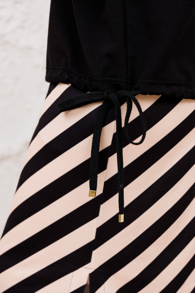 Комплект бежевый черный жакет и платье на каждый день Romanovich Style 3-2713 чёрный/беж - фото 7