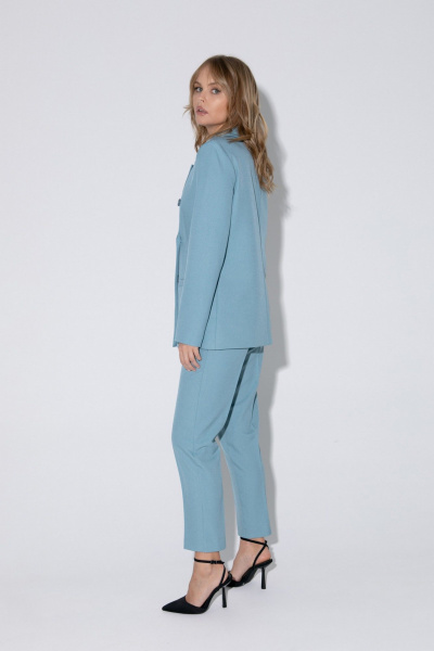 Костюм-двойка из жакета и брюк с высокой посадкой PiRS 5048 бирюзовый - фото 9
