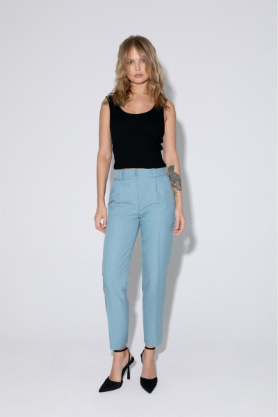 Костюм-двойка из жакета и брюк с высокой посадкой PiRS 5048 бирюзовый - фото 6